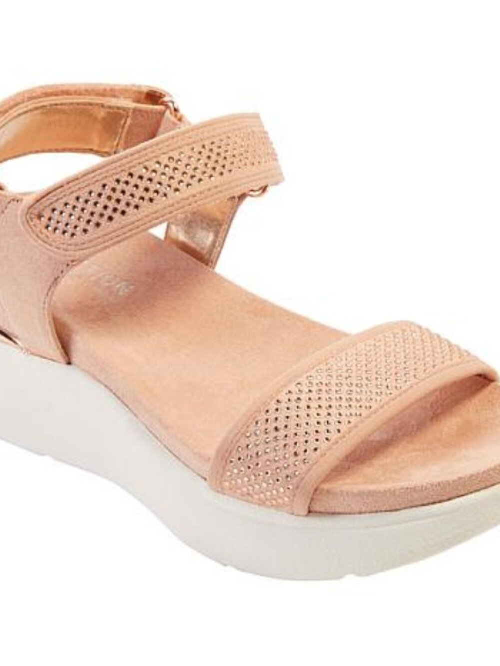 NIB Reaction Kenneth Cole Halsey Ankle Strap Crystal Platform Sandals - Blush